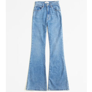 Abercrombie & Fitch Ultra High Rise Flare Frayed Raw Hem Jeans Blue 24 / 00